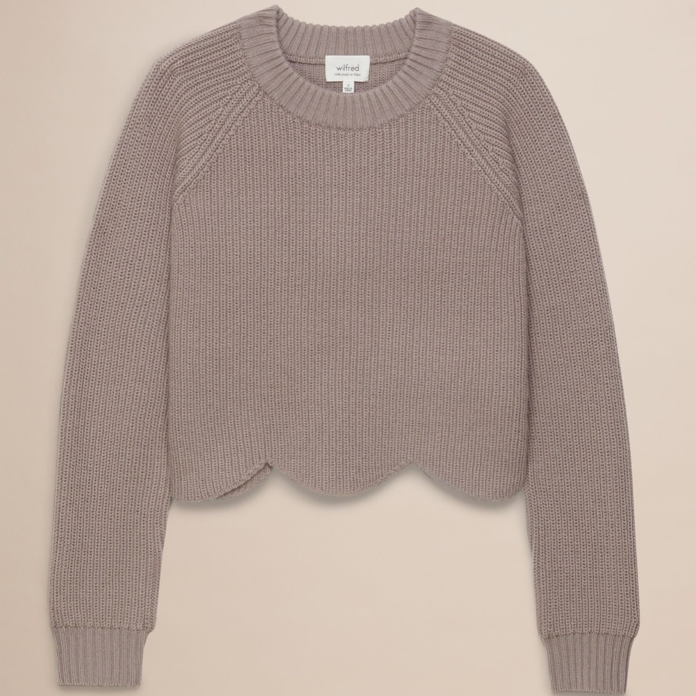 ARITZIA | Sardou Sweater Scalloped crew-neck sweater Sz S